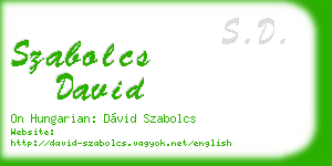 szabolcs david business card